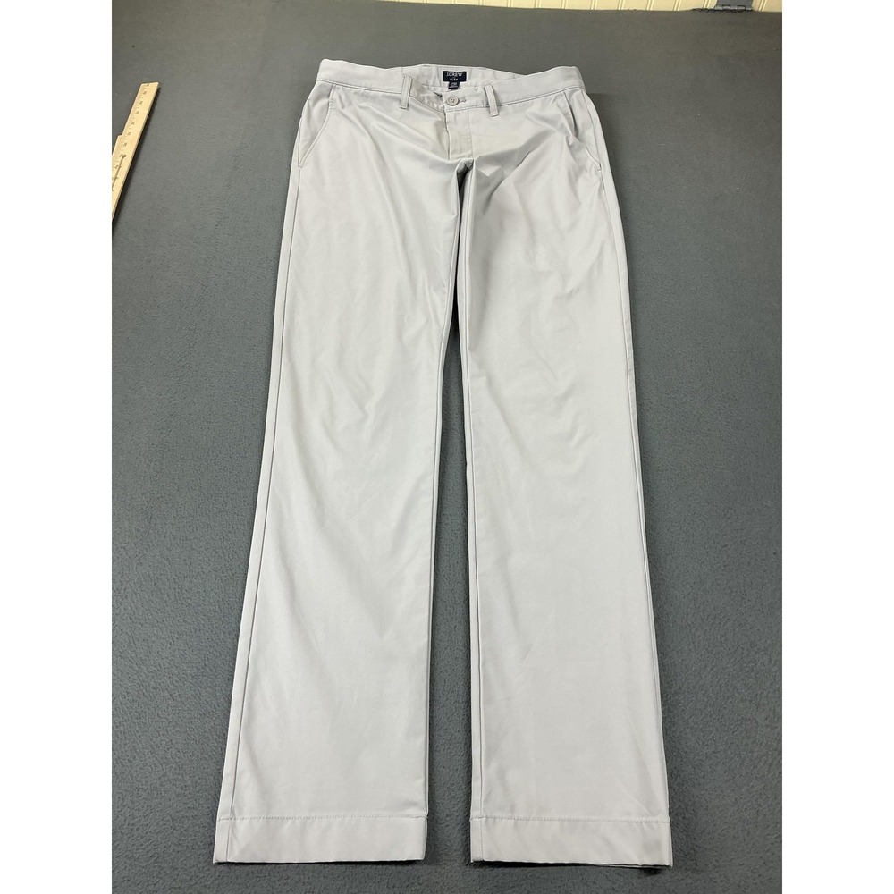 J.Crew Flex Pants Mens 32x34 Gray Slim‎ Fit Chino Microfiber Stretch Performance